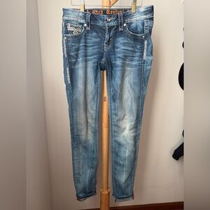 Rock Revival Vivian Skinny Cuff Size 27 Jeans Distressed Women’s Pants